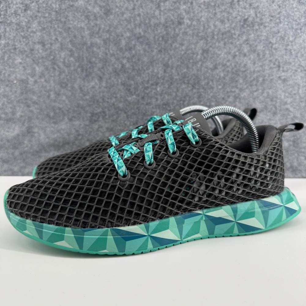 NOBULL Mesh Runner Womens Size 9 Gray Teal Geometric Trainer Sneakers